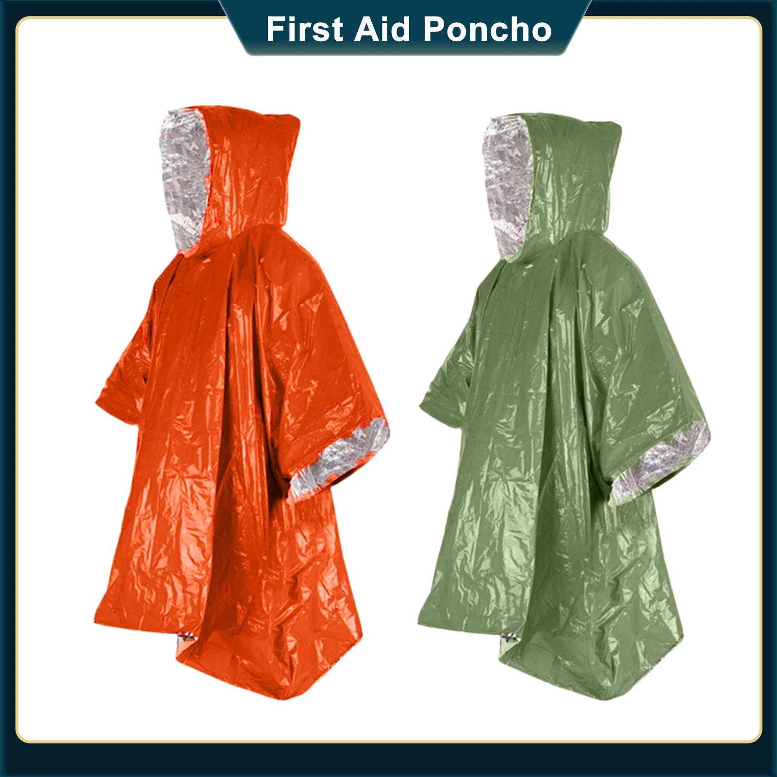 

Outdoor Emergency Raincoat Reflective First Aid Poncho Riding Cloak First Aid Cloak Aluminum Mold Thermal Blanket