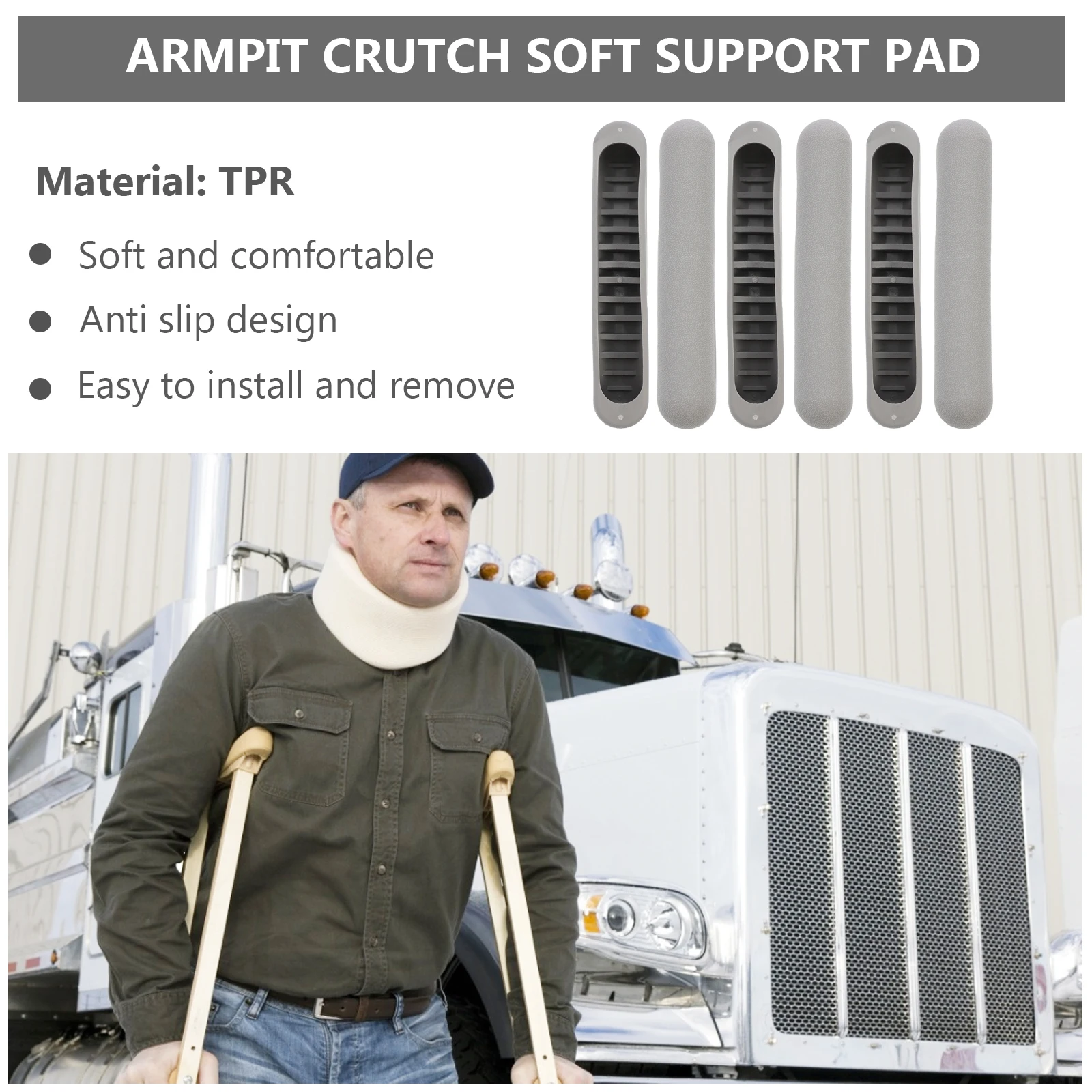 

6 Pcs Armpit Support Pad Crutch Accessory Pads for Armpits Crutches Replacement Cushion Accessories