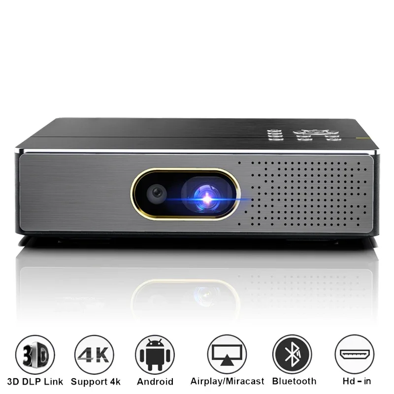 S5 2+32GB Portable MINI DLP 3D Projector 4K 5G WIFI Smart Android for Home Theater Beamer Full HD 1080P Video LAsEr Projector