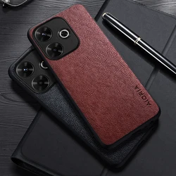Case For Xiaomi Redmi 13 4G Simple Design Luxury Leather Business Cover For Poco M6 4G Case