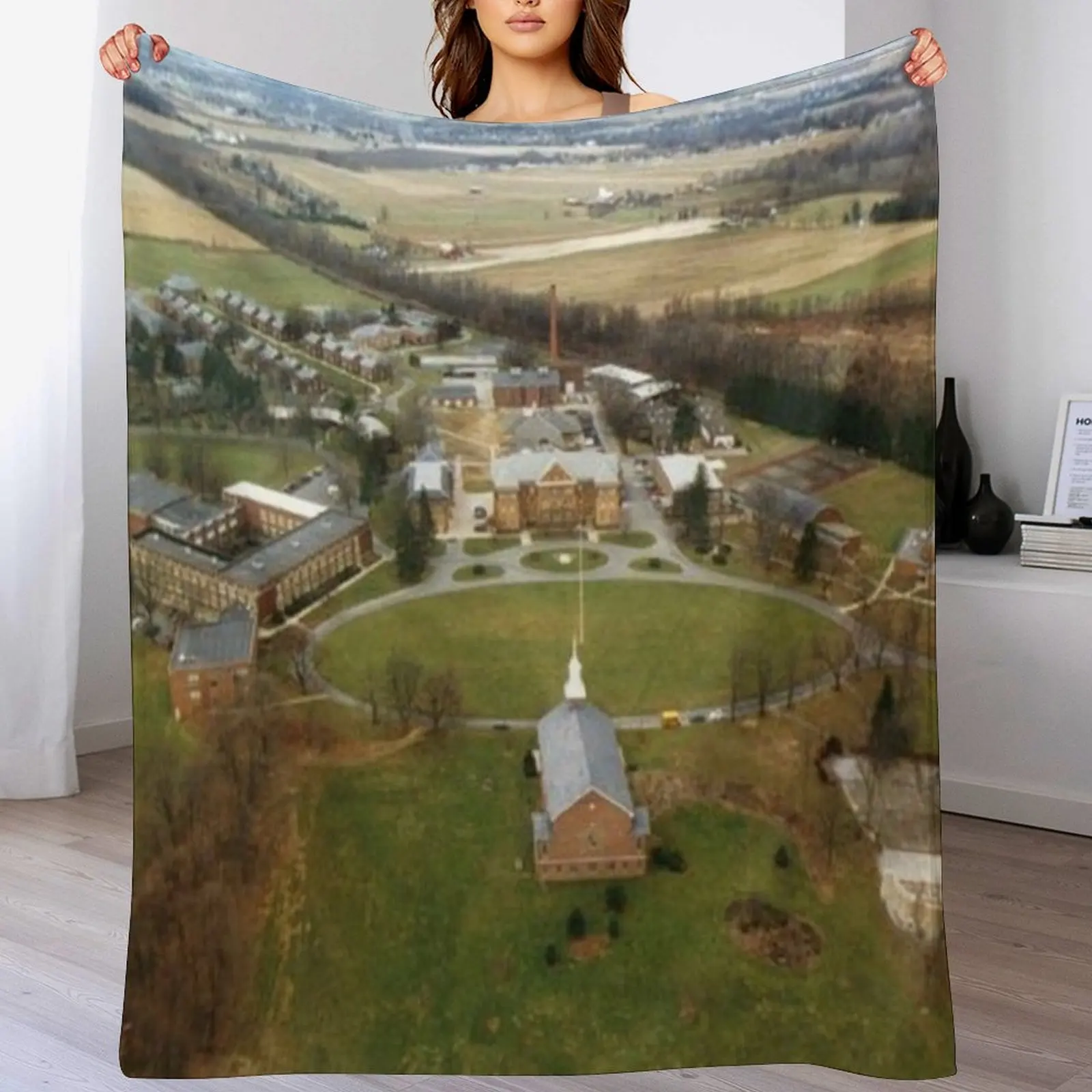 

Aerial view of SSVC Throw Blanket Warm Napping Blanket for Office Couch Bed