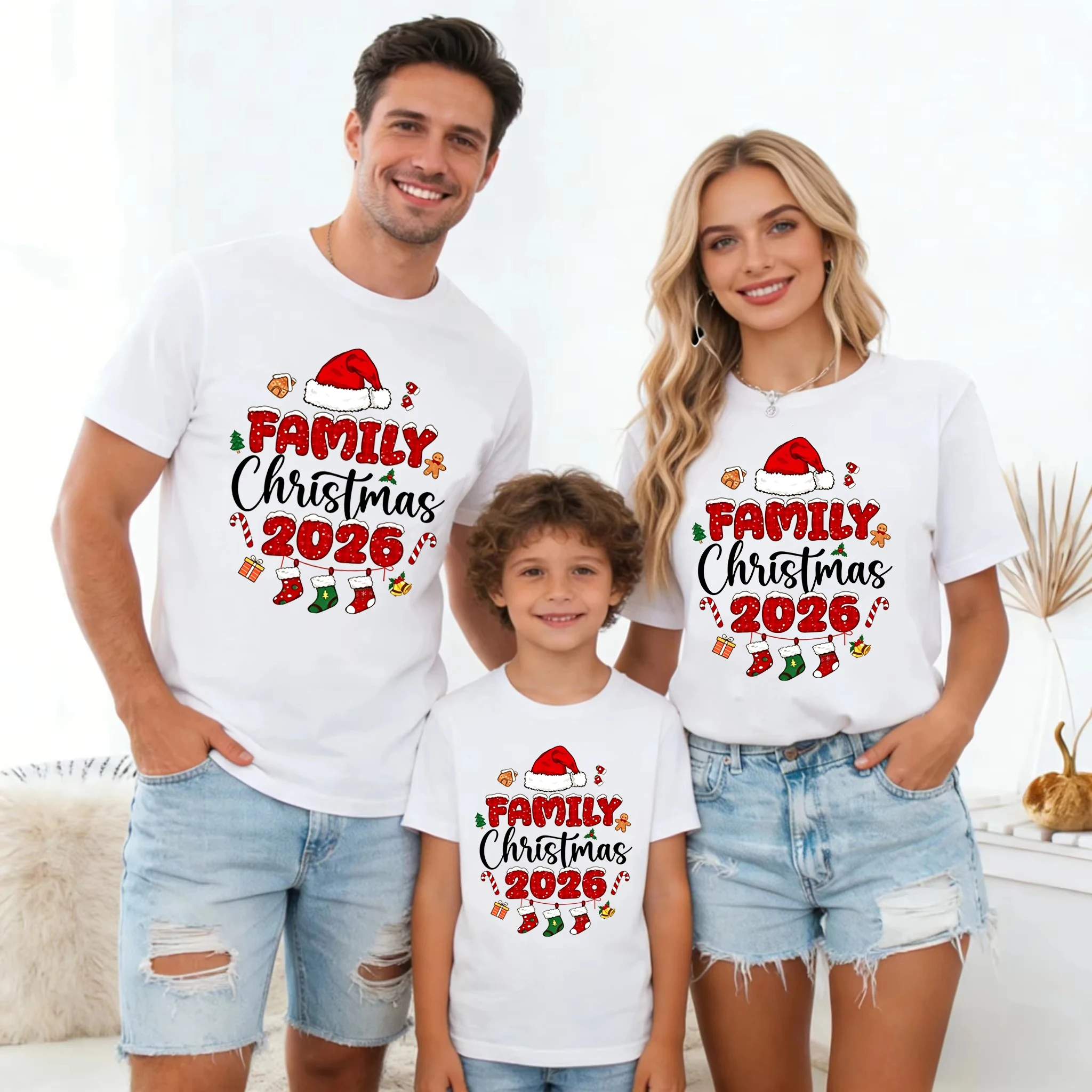 Family Christmas 2026 Making Memories Together Printed T Shirt Christmas Gift Famliy Matching T-Shirt Summer Tops Tee
