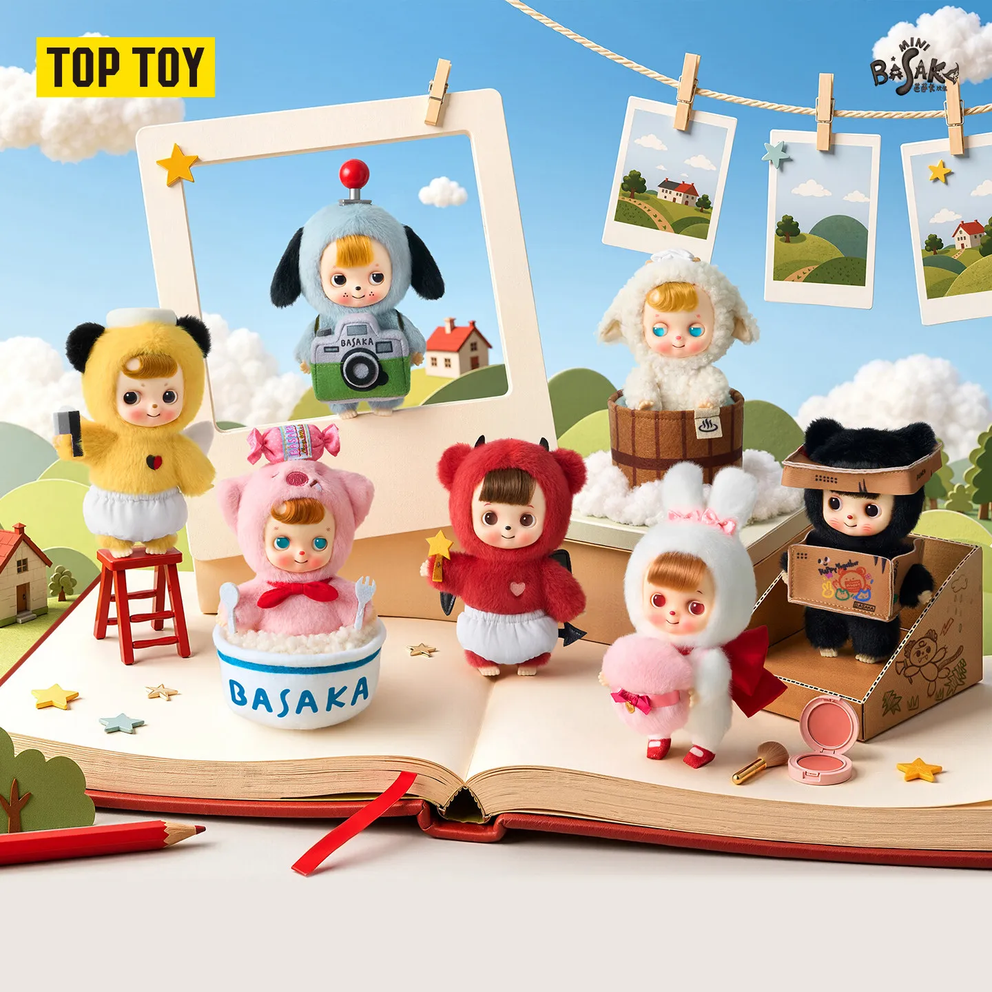 Authentique TOPTOY Basaka Happy Doing What You Love Peluche Boîte Mystère Mignonne Poupée Décoration de Bureau Cadeau pour Filles