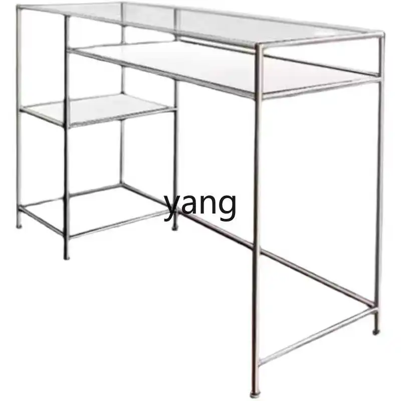 

Yjq Rectangular Stainless Steel Glass Dressing Table Display Rack Desk Props