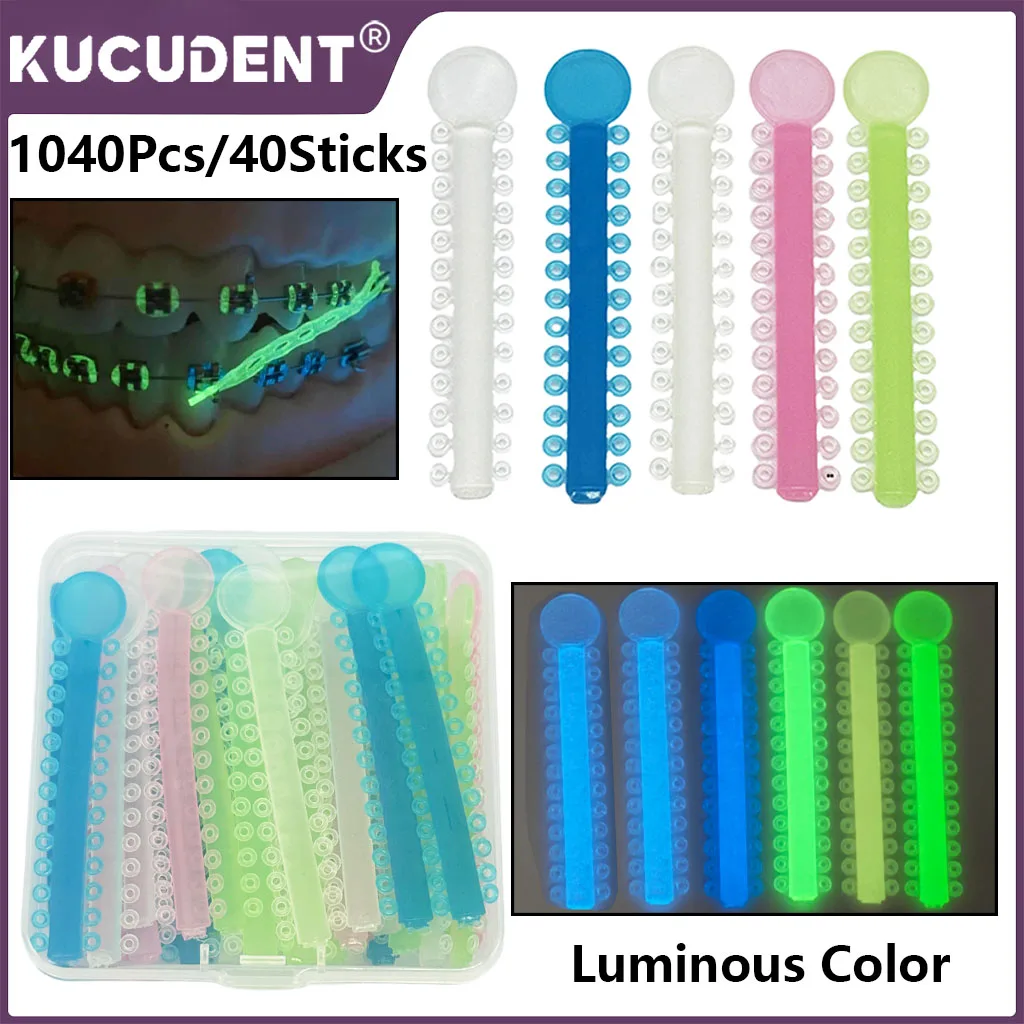 1040 шт. ортодонтические ночные светящиеся лигатурные галстуки стоматологические эластичные эластомерные кольца для брекетов на зубах Материал стоматолога