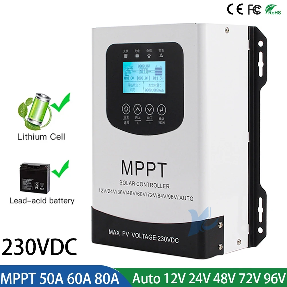 MPPT Solar Charge Controller 12V 24V 48V 60V 72V 96V 30A 40A 50A 60A 80A 100A 120A Controller Regulator For Solar Panel Battery