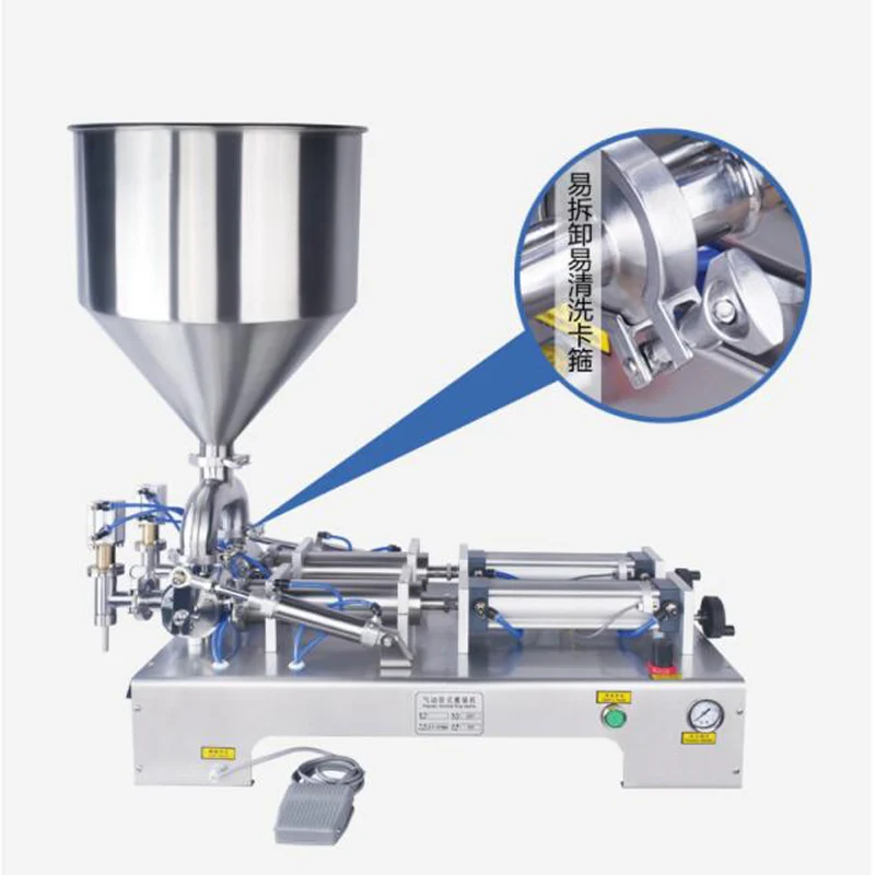 Electric Pneumatic Double Head Paste Filling Machine For Bee Toothpaste Sauce Skin Care Product Filling Machine