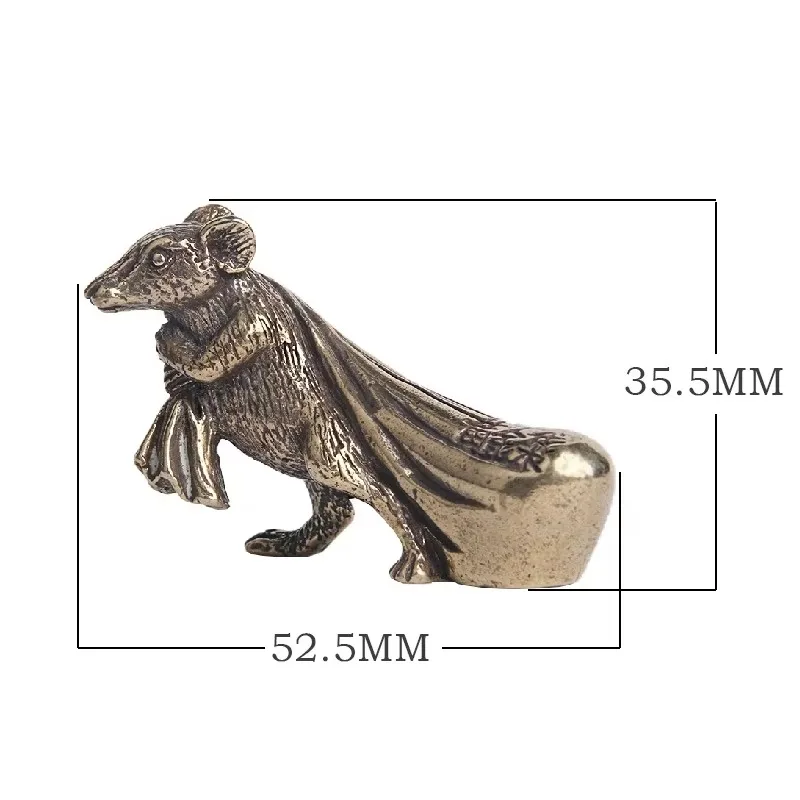 Pure Copper Lucky Mouse Figurines Desktop Ornaments Home Decoration Brass Animal Miniatures Office Decor Crafts Tea Pet Gifts