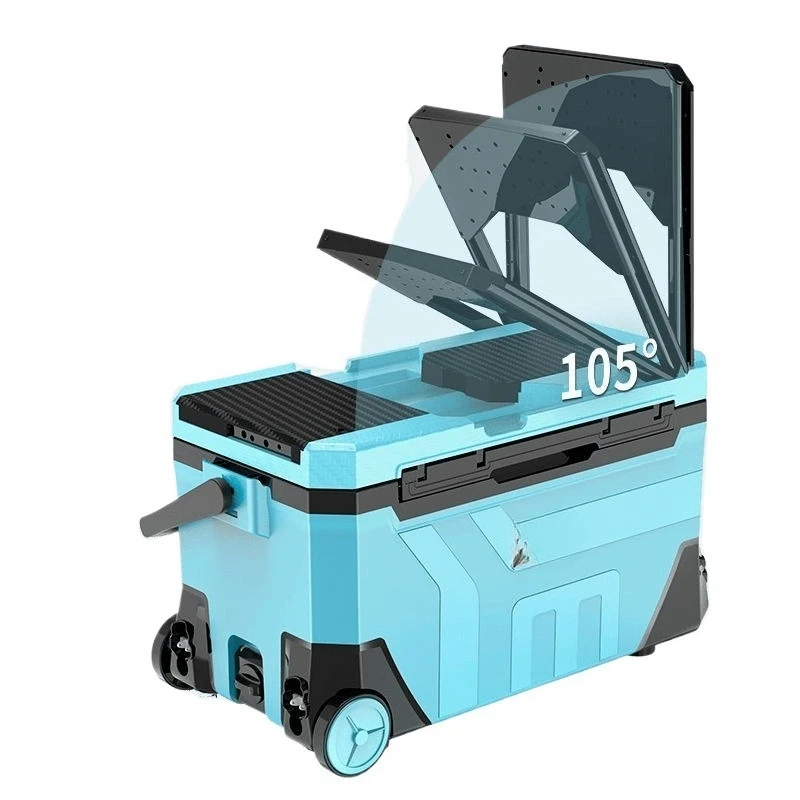 

Fishing box 40 liters, multi-function, with wheels, lift, full set, fishing gear, supplies