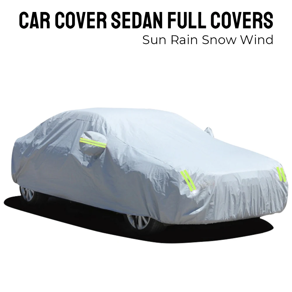 

With Reflective Strips Car Cover Outdoor Sun UV Protection Snow Sunshade Dustproof Protective Universal for Hatchback Sedan SUV