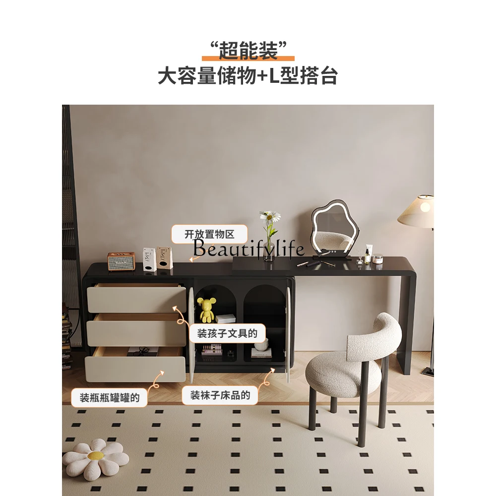 03. *خزانة ملابس لطاولة الزينة بتصميم عتيق لغرفة النوم، خزانة تخزين متكاملة لطاولة الزينة العتيقة #3