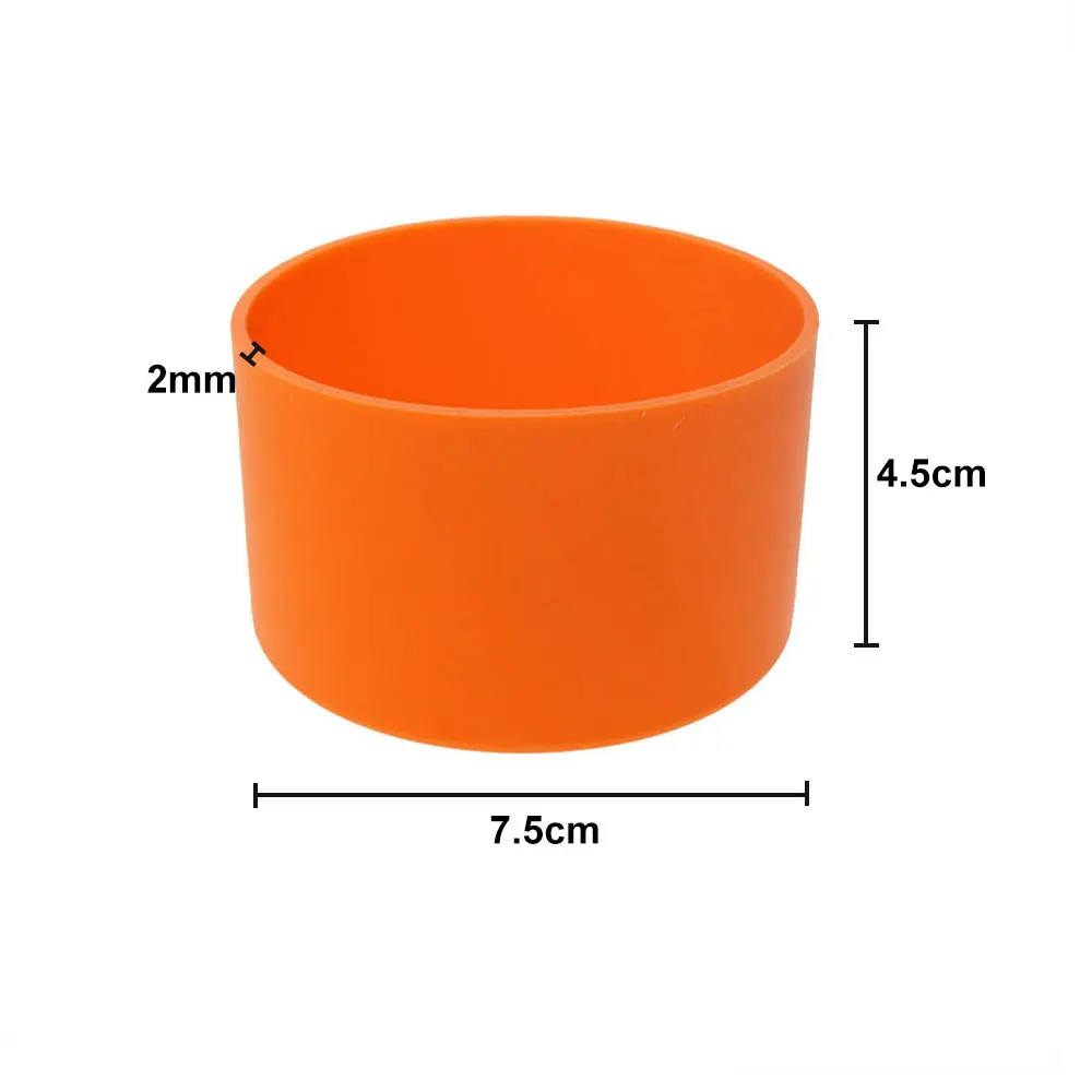 JCD 7.5CM Silicone Water Bottle Cover  Anti Slip Base Protective Case Rubber Bottom Pad Cup  Protector Sleeve