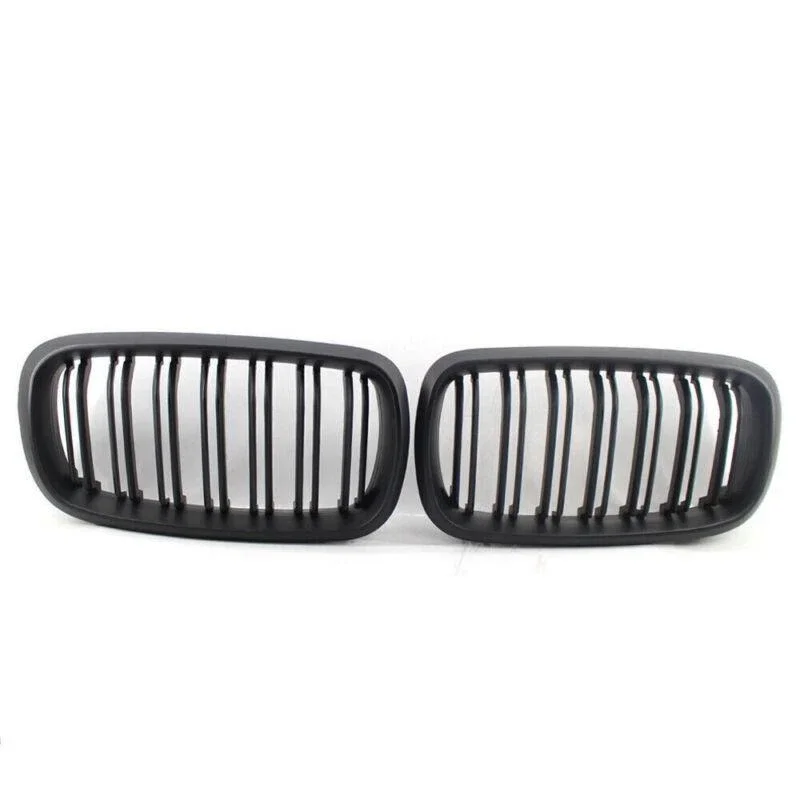 Matte Black Double Slat Kidney Racing Grille For BMW X5 F15 X6 F16 2014 2015 2016 2017 Front Bumper 51117237421 51117237422