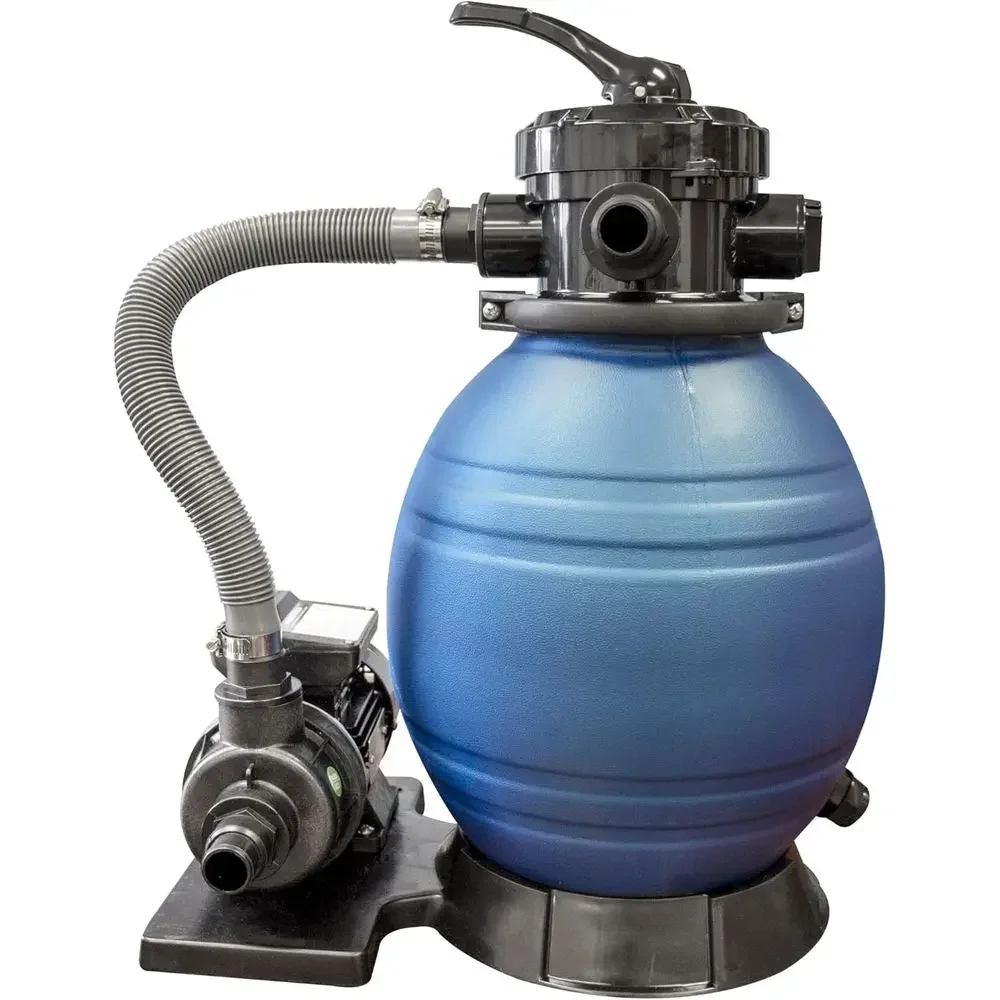 12-Inch Above Ground Pool Sand Filter System | 1/3 HP Pump | 42 lb Sand Capacity | Pools Up to 4,000 Gallons | Includes Hoses, C