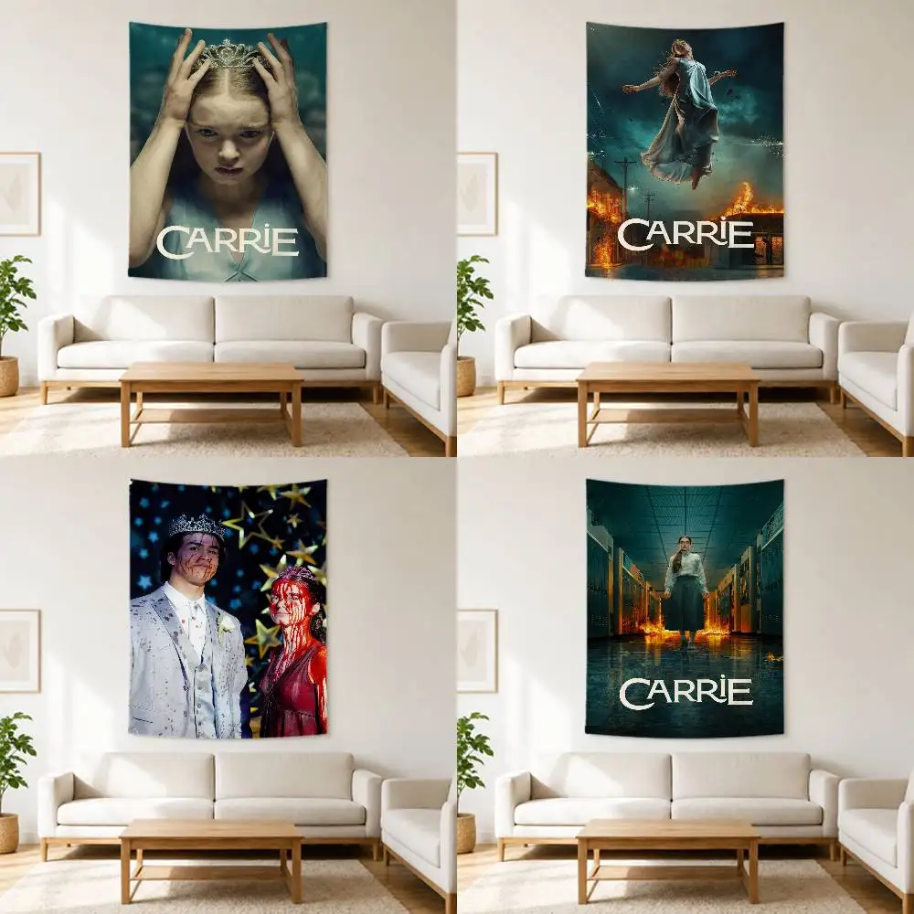 New horror series C-Carrie Tapestry Flags Wall Hanging Background Art Banner for Bedroom Home Outdoor Decor