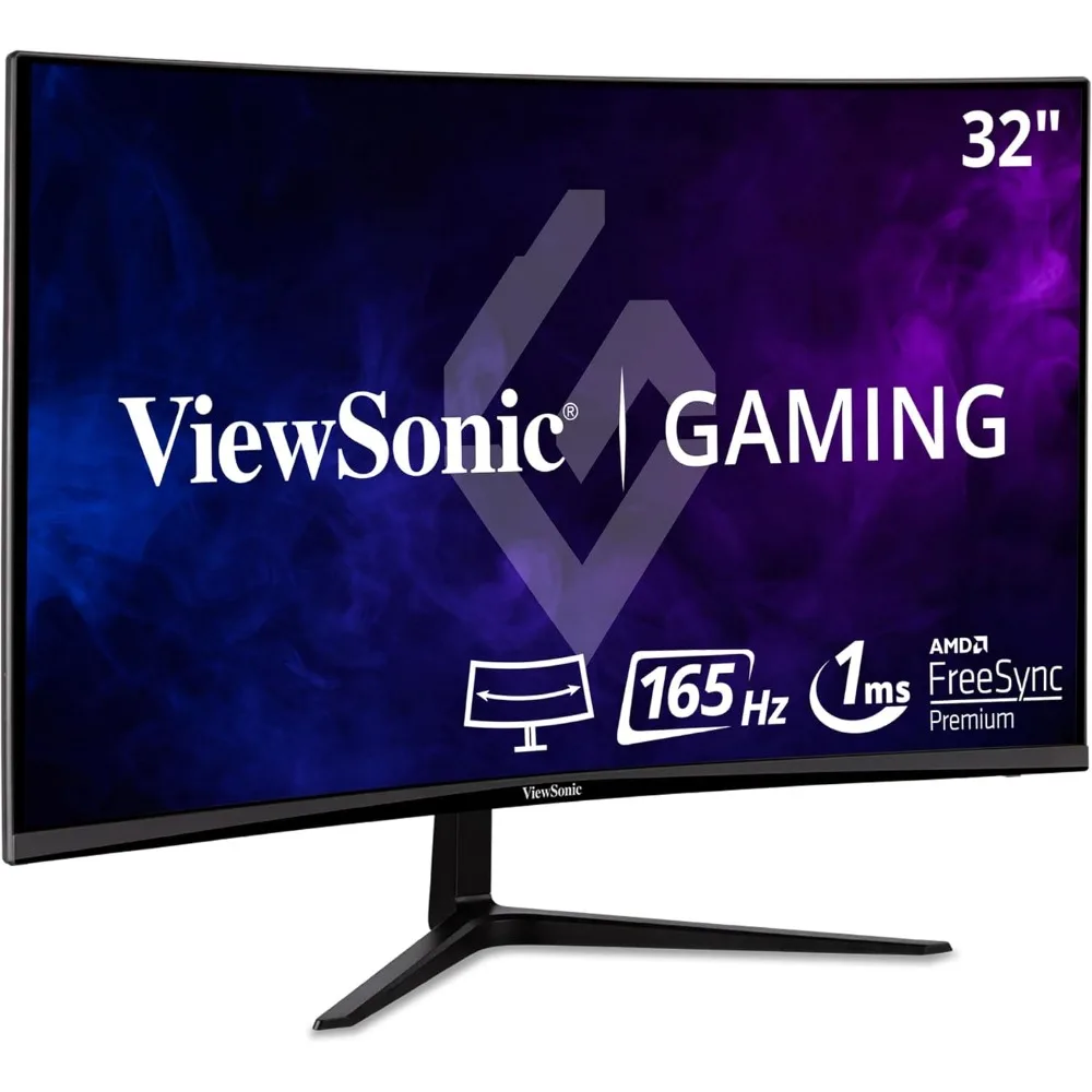 32 Inch Curved 1080p 1ms 165Hz Gaming Monitor with FreeSync Premium, Eye Care, HDMI and Display Port