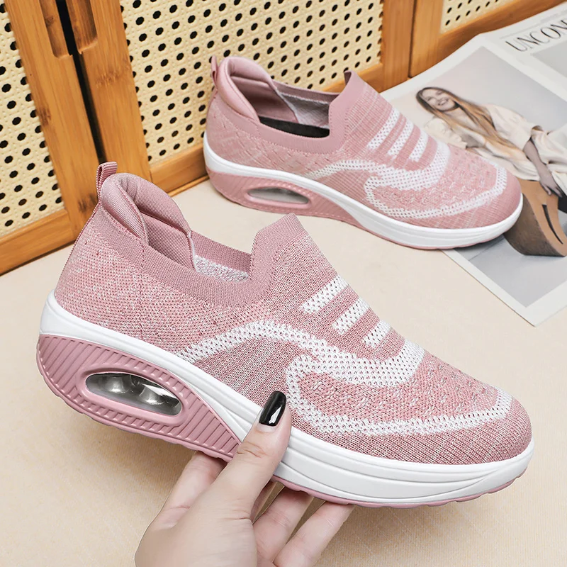 

New Women's Single Shoes Summer Tennis Mesh Breathable Sneakers Lightweight Lazy Loafers Outdoor Walking Zapatillas Para Mujer