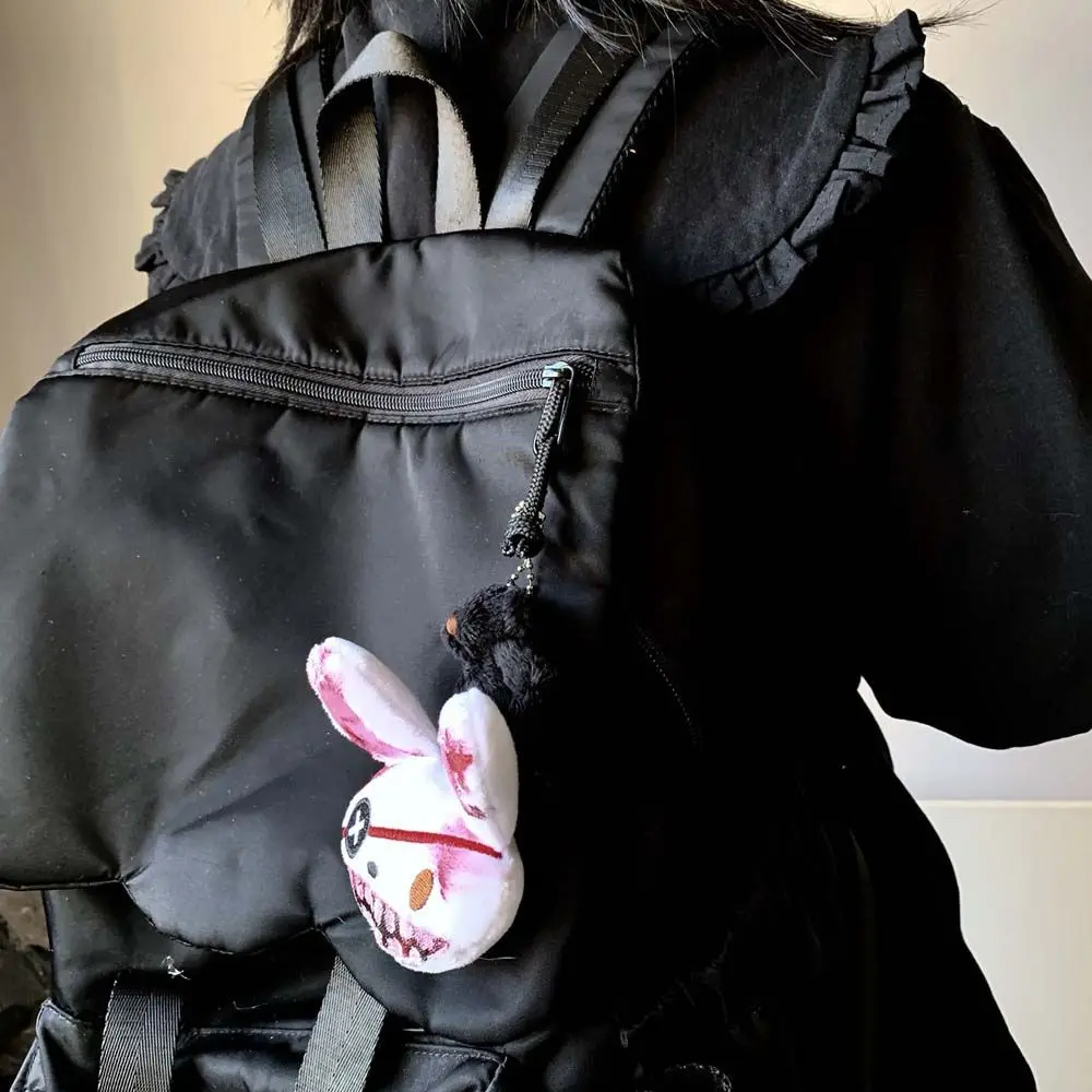 Ręcznie robione dla kobiet para jednooki Harajuku pluszowa biżuteria królik brelok torba ze zwierzętami wisiorek Halloween breloczek