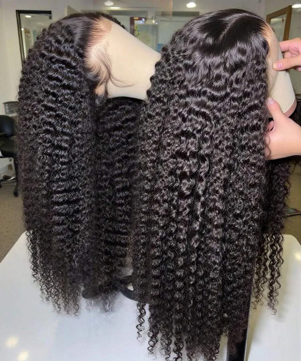 13x6 vague profonde dentelle avant perruques cheveux humains dentelle avant fermeture perruques pour les femmes 250% densité porter et aller sans colle perruque naturel noir