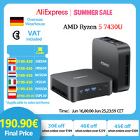 ACEMAGIC K1 Mini PC AMD Ryzen 5 7430U 16GB DDR4 512GB M.2 SSD Windows 11 Pro Mini Computer WiFi 6 BT 5.2 4K Triple Display