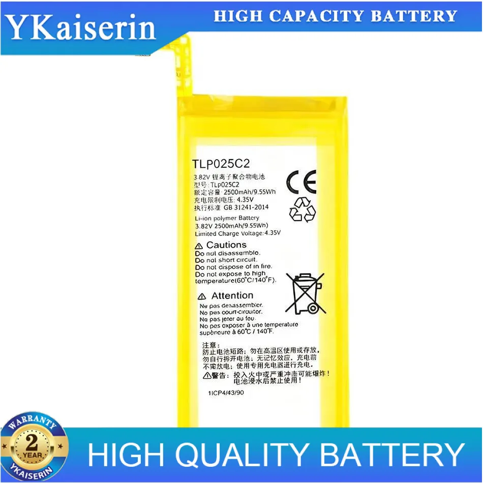 

Mobile Phone Battery TLP025C2 TLP025C1 2500Mah For Alcatel One Touch Pop 4 Plus 4+ OT-5056D 5056D 5056A 5056W