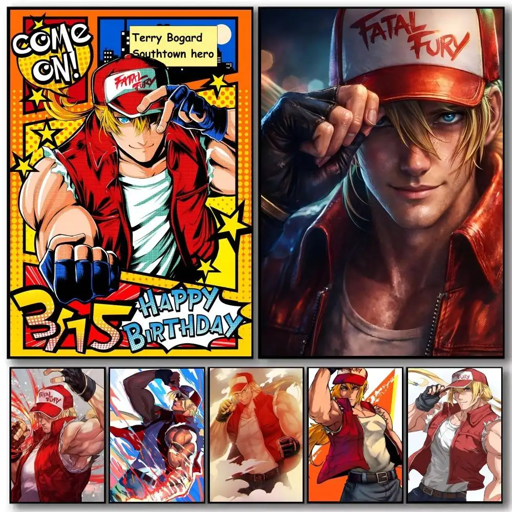 Game T-Terry Bogard Fatal Fury Poster And Prints Wall Art Pictures For Modern Bedroom Game Room Home Decor