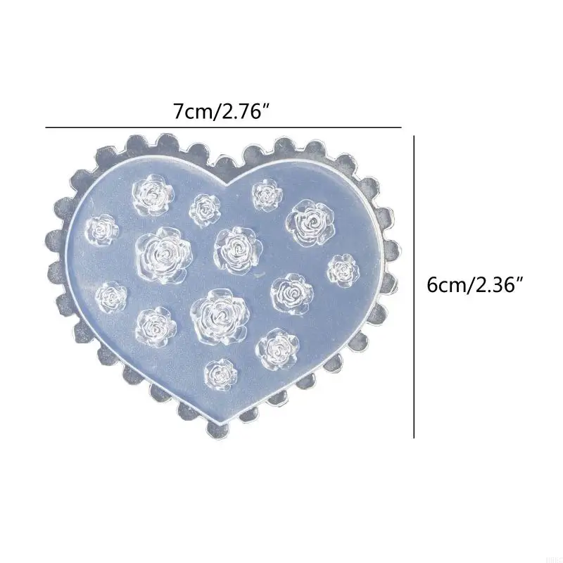 H9EC hoa hồng hoa nghệ thuật trang trí nghệ thuật epoxy nhựa đúc móng tay đồ trang trí silicon