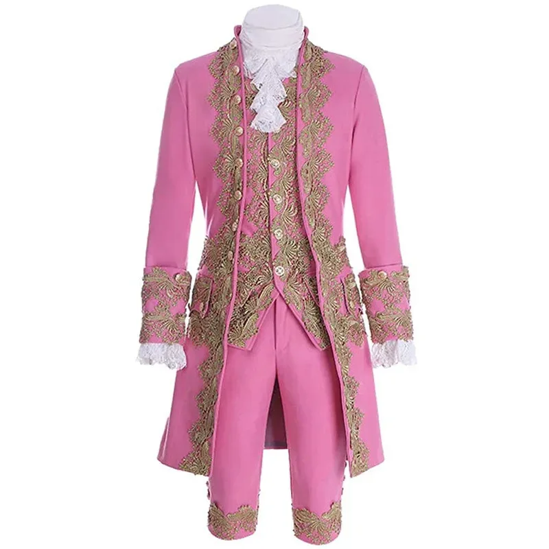 Costume elegante da gentiluomo vittoriano del XVIII secolo Aristocratico Cosplay Costume da corte da uomo reale medievale Abito da uomo vittoriano