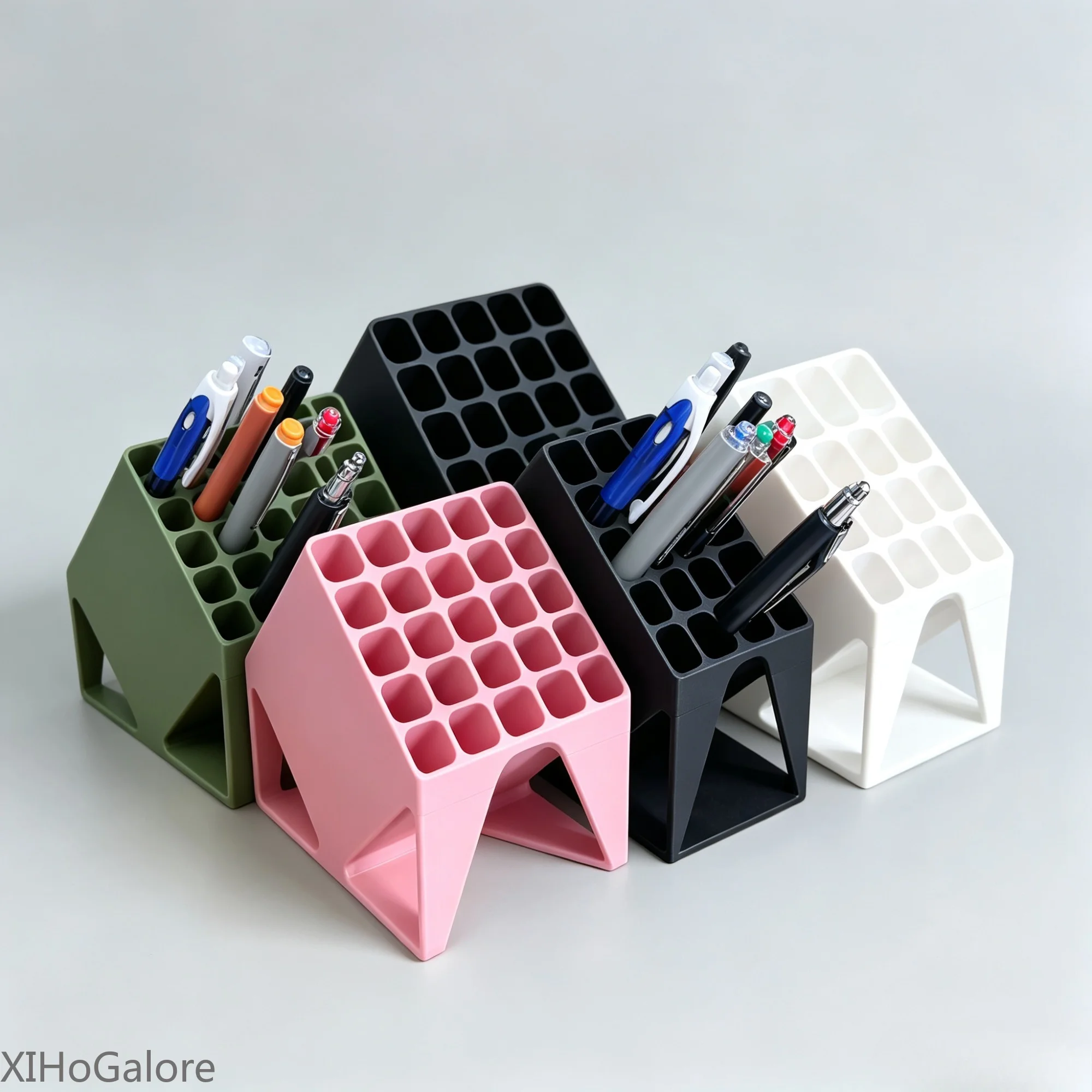 XIHoGalore 3D Printed 5x5 Grid Pen Holder Multi Function Desk Organizer For Office Home School Durable Stationery Tool