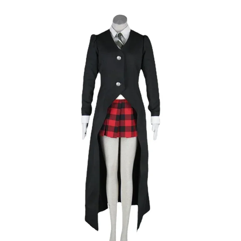 Anime Soul Eater Maka Albarn Cosplay Costume Wig Women Uniform Trench Coat Tie Shirt Skirt Vest Suit Girl Halloween Party Outfit