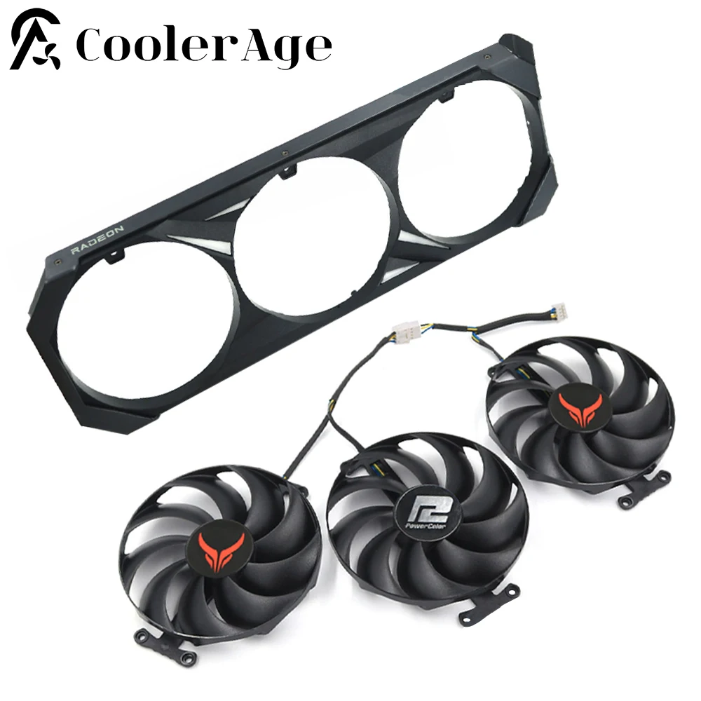 

Для Powercolor RX 7700XT 7800XT 7900XT 7900XTX 7900GRE Red Devil Вентилятор видеокарты T129215BU 4-контактный охлаждающий корпус видеокарты