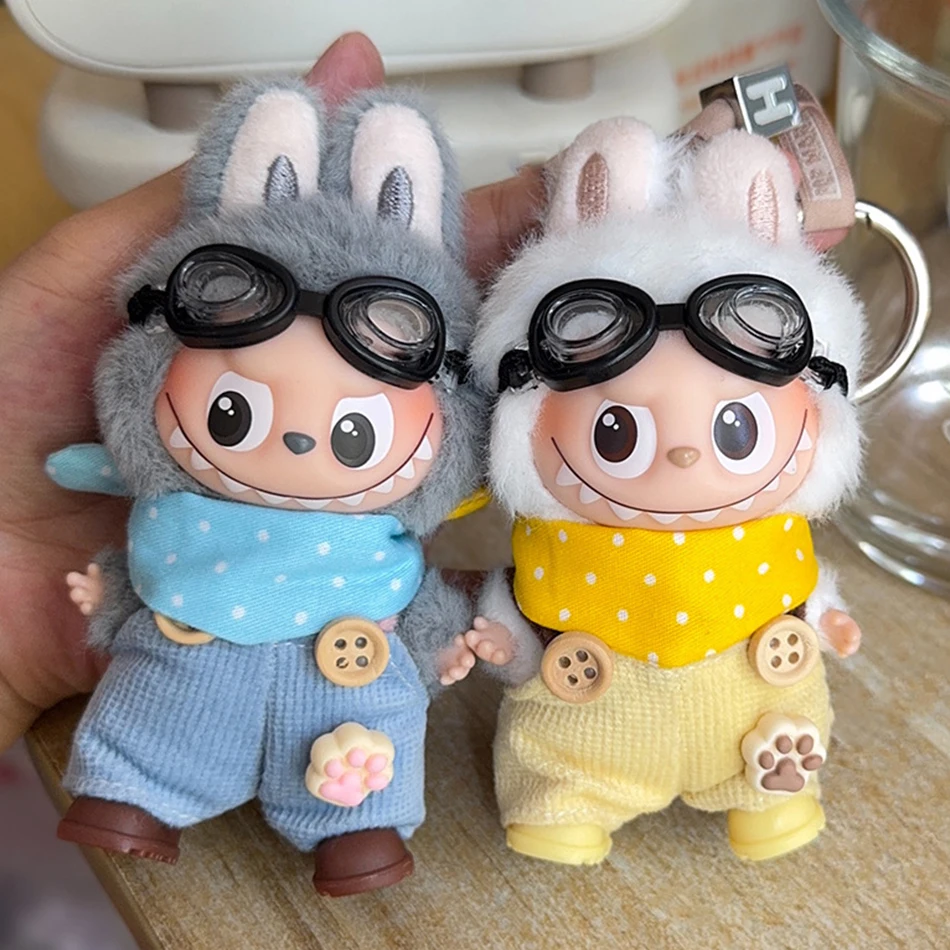 

Плюшевая кукла для мини-лабу, одежда 4,0, булавка для серии Love, милый комбинезон и нагрудник, желтый, синий, красный, комплект, аксессуары для куклы, подарок