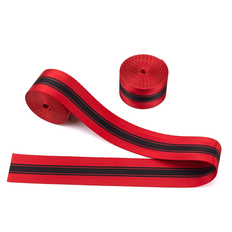 3.6 Meters Red With Black Car Seat Belt Webbing High-Strength Nylon Safety Belt Racing Car Modified Seatbelt Car Accessories