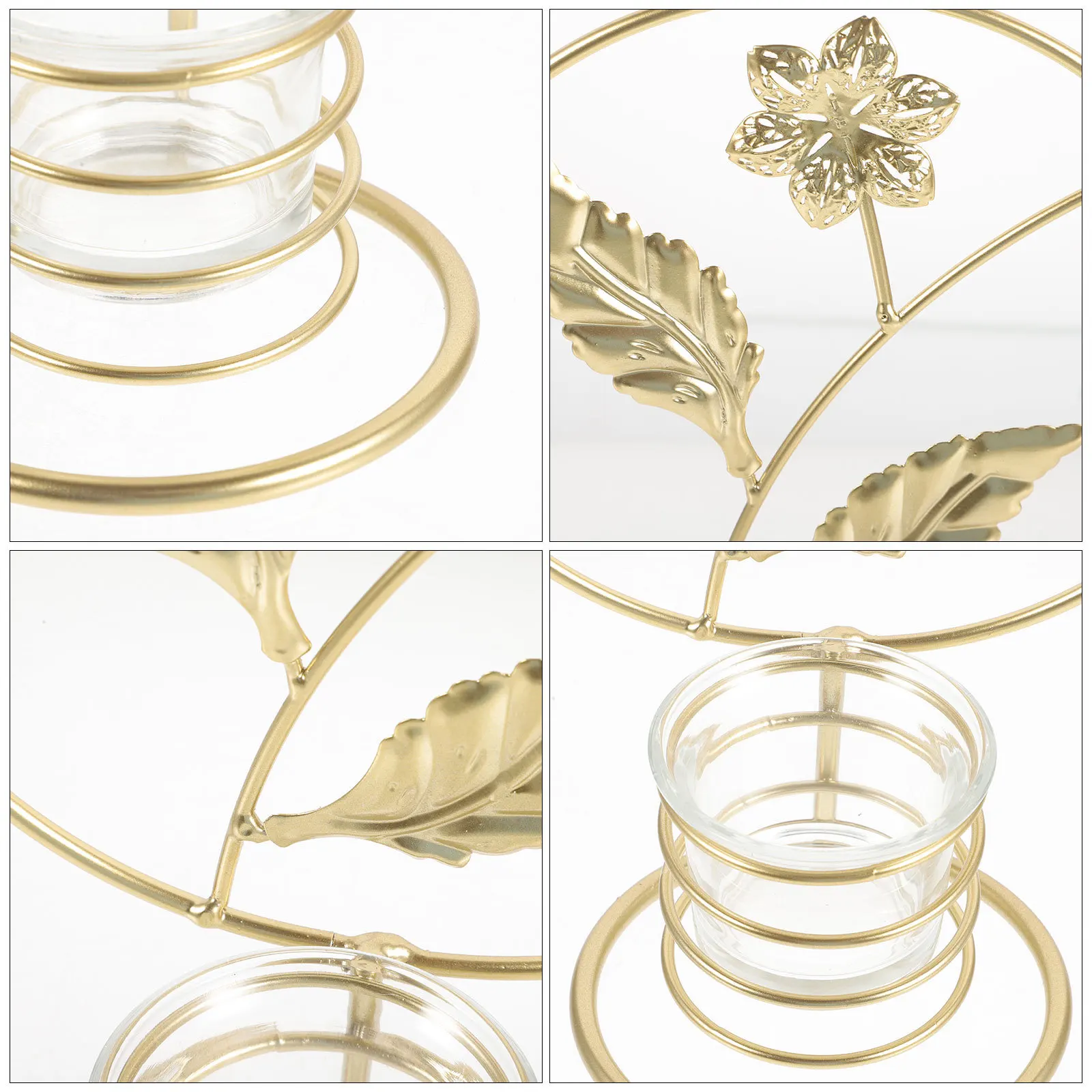 حامل الحديد Tealight خمر ديكور سطح المكتب حامل شمعدان الزفاف الديكور حامل شمعدان معدني