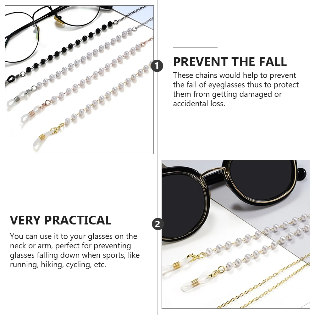 

2 Pcs Glasses Chain Lanyard Face Cover Eyewear Retainer Eyeglasses Decorative Hanging for Fashion Holder