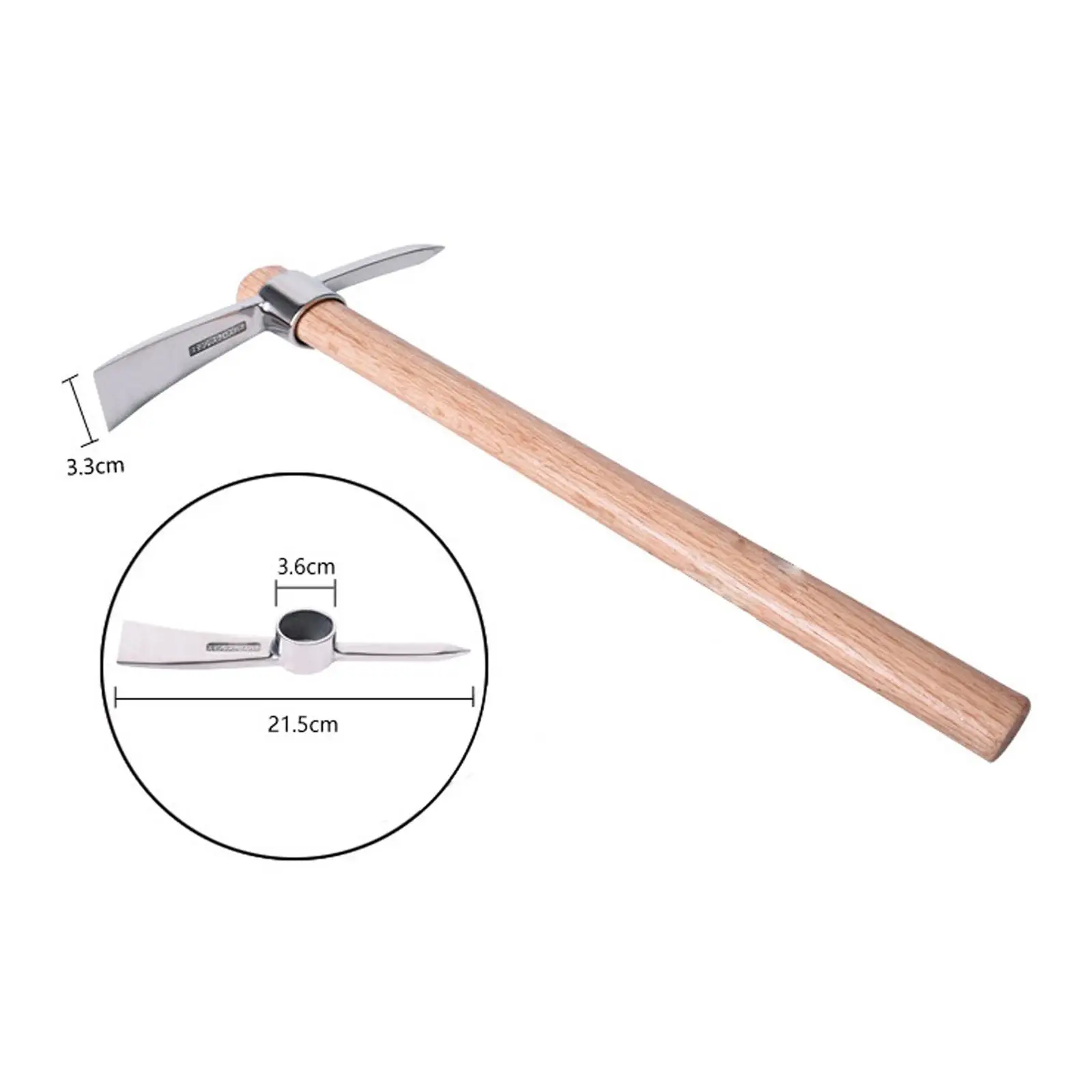 Heavy Duty Stainless Steel Gardening Pickaxe Manual Garden Tool for Soil Breaking and Outdoor Planting Tasks