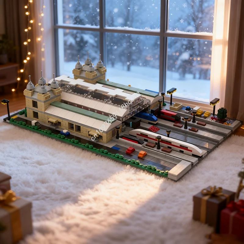 

2059pcs MOC Modular Central Train Station 1 Model Building Toy Blocks Christmas Gifts Architecture Assemble DIY Idea Education