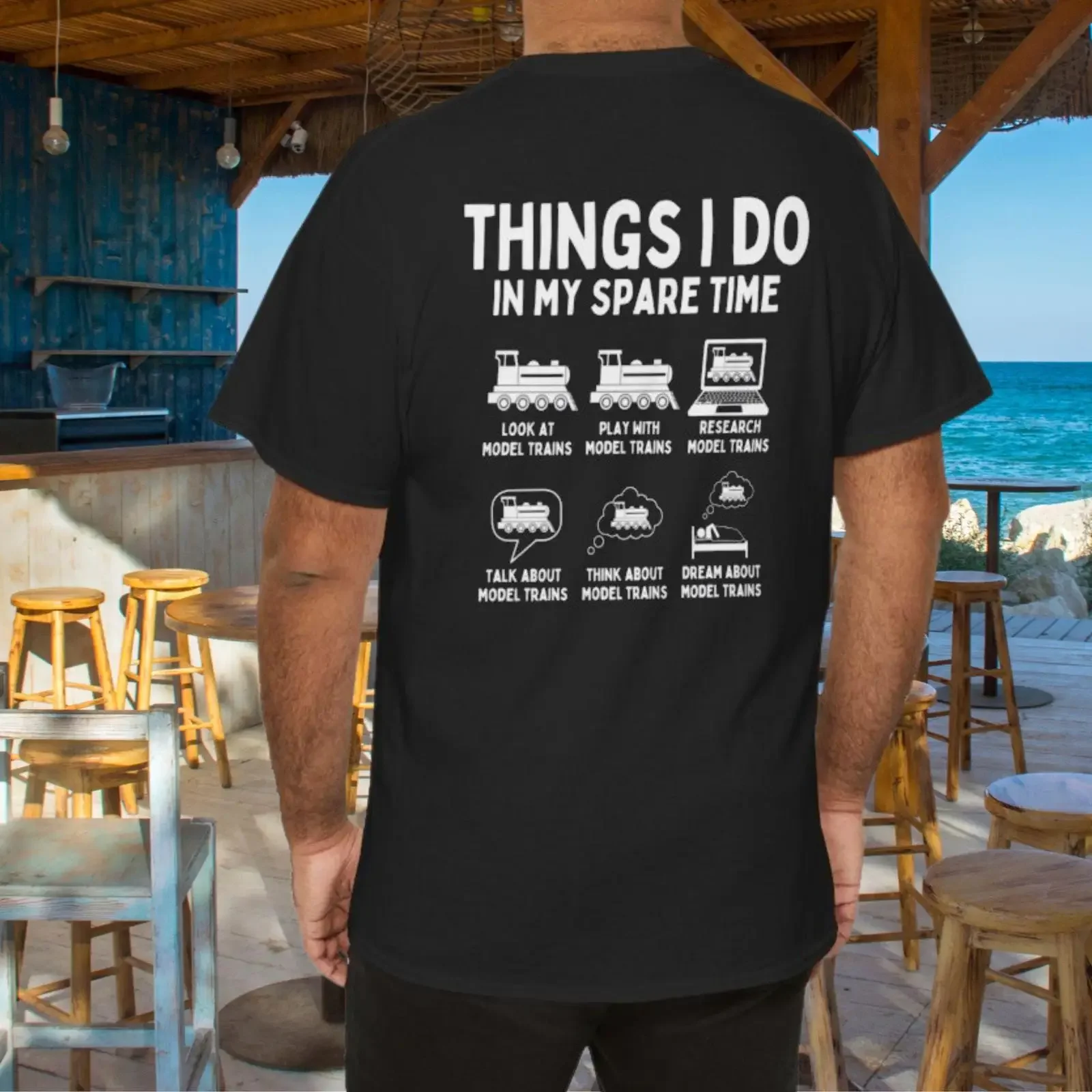Things I Do In My Spare Time Model Train Funny T Shirt Locomotive Collector Railroad Conductor vintage Washed Versatile