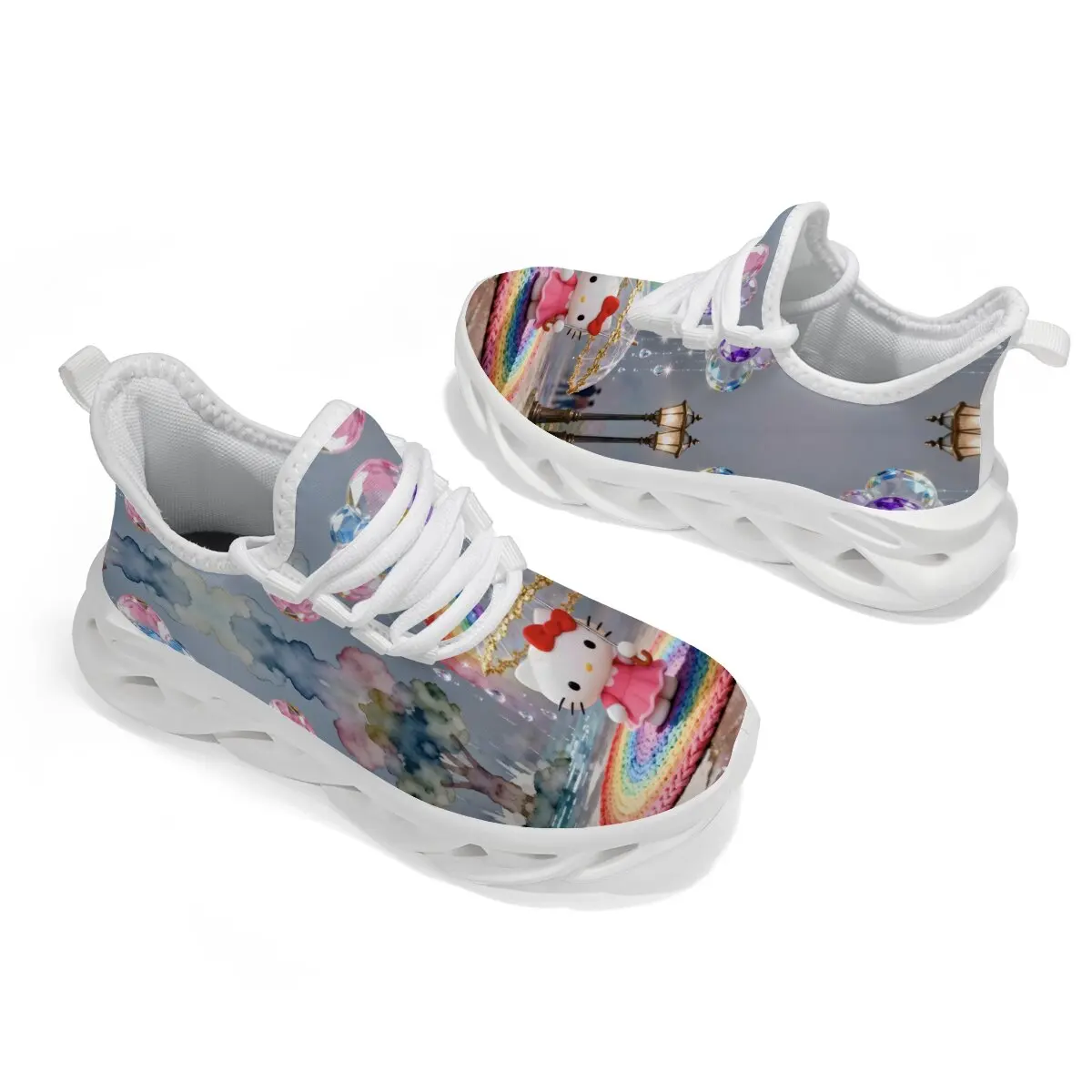 

Детская спортивная обувь с рисунком Hello Kitty, нескользящие кроссовки для мальчиков и девочек, повседневная дышащая детская уличная легкая обувь