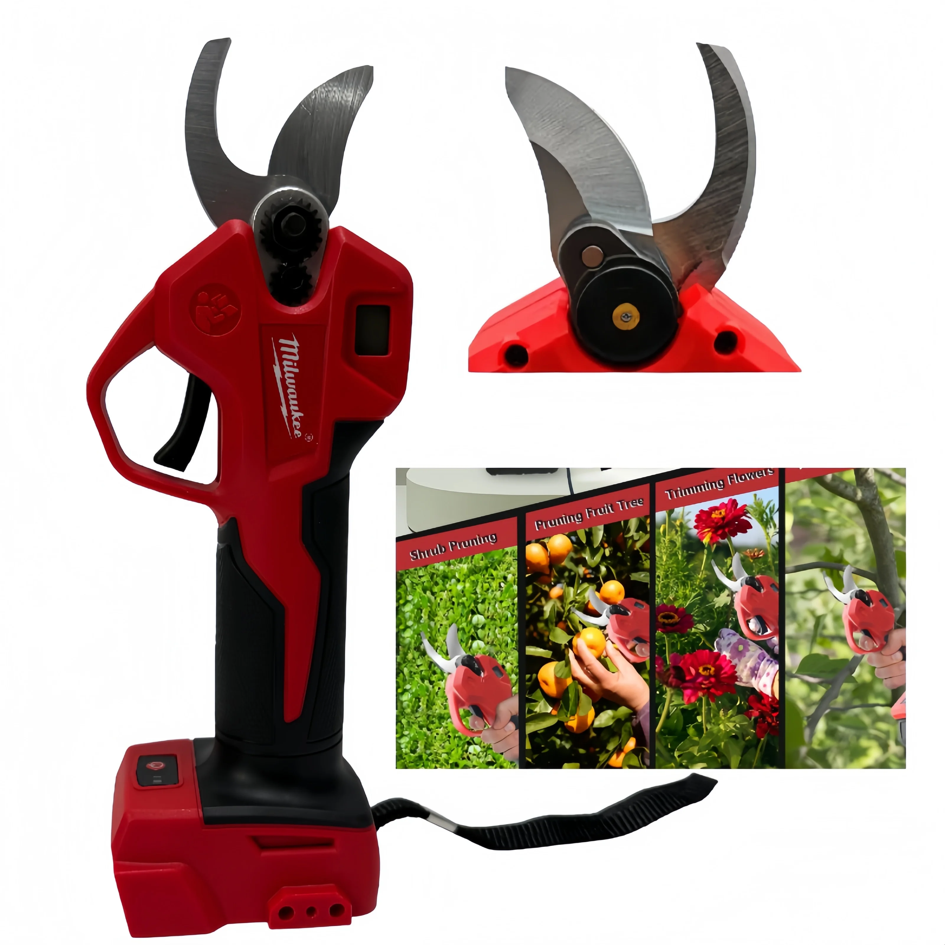 

18V Milwaukee 25mm brushless electric pruning shears 600W cordless power trimmer garden tree trimmer.