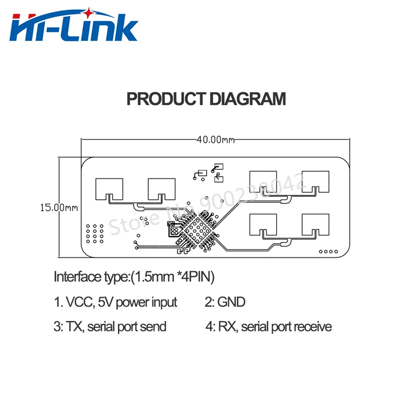 하이 링크 HLK-LD2450 모션 타겟 추적 레이더 센서 모듈, 거리 각도 측정, 스마트 호텔, 가정, LED, 24GHz, 무료 배송