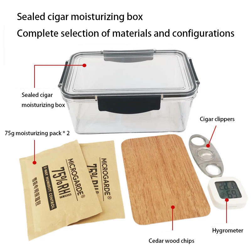 Cigar Moisturizing Box Sealed Le Buckle Cigar Box Cigar Cabinet Moisture-Proof And Insect Proof 20 Pack Combination