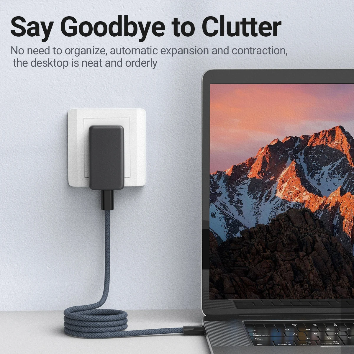 Magnetic Automatic Retractable Charging Data Cable 1M/2M PD 100W Type-C To USB-C Charging Cable For Mobile Phone，Tablet，Laptop