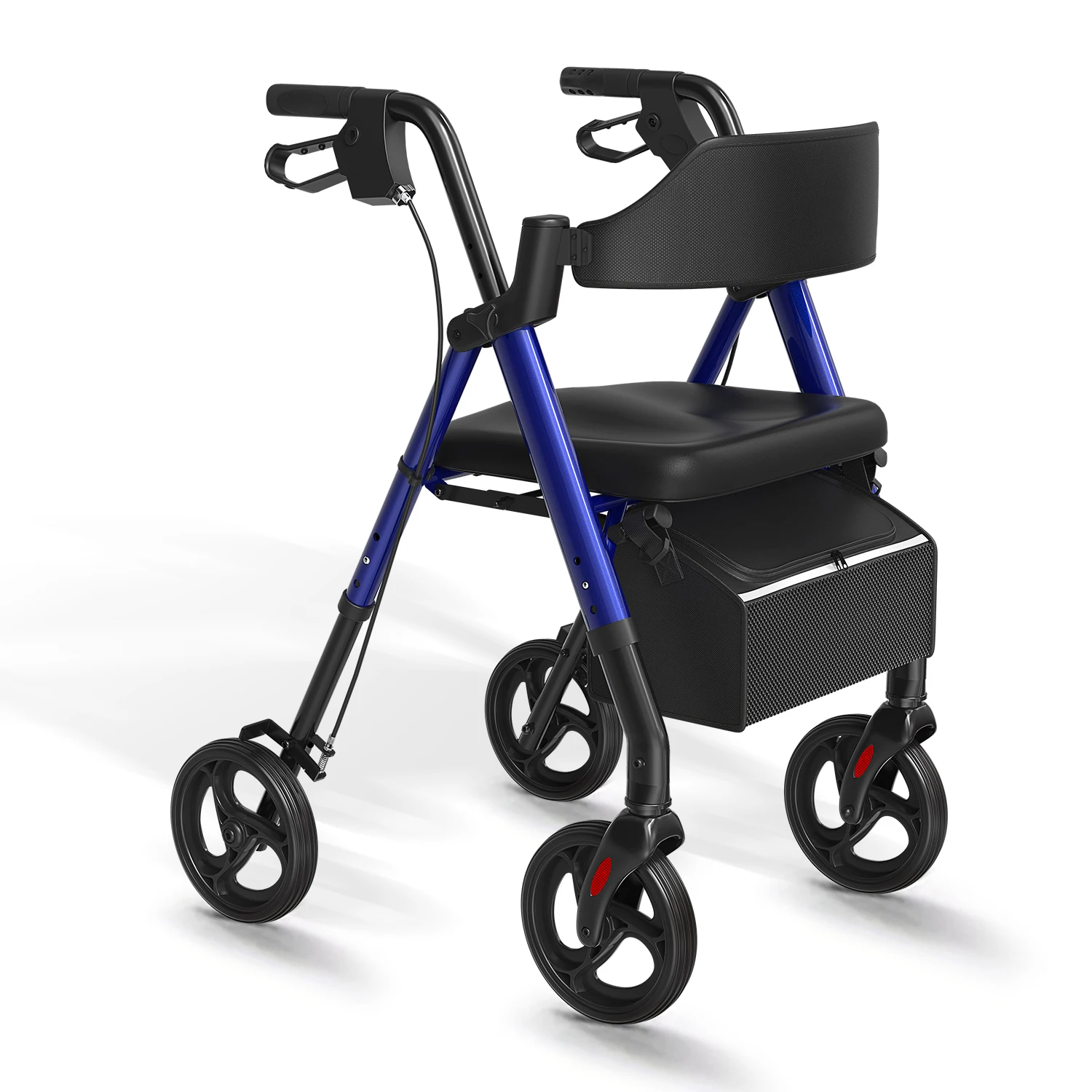 MaiDeSiTe Rollator Walkers voor senioren, opvouwbare rollator met stoel, rollator Walker met duurzaam aluminium, 8" grote wielen voor iedereen