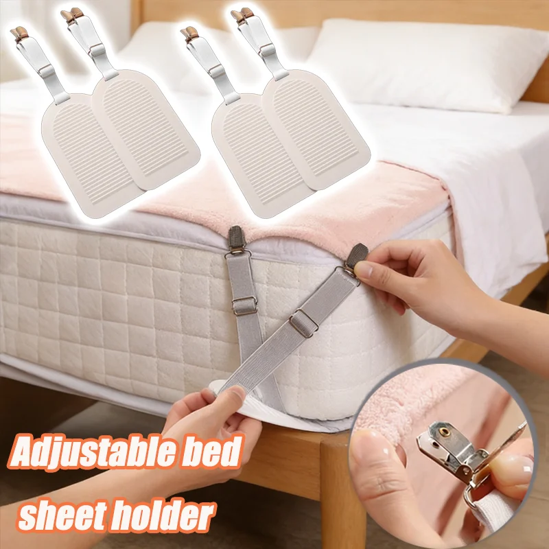 2 Pack Bed Sheet Holder Straps, Mattress Sheet Clips, Non-Slip Sofa Cushion Fasteners, Hidden Seamless Design, Reusable Washable