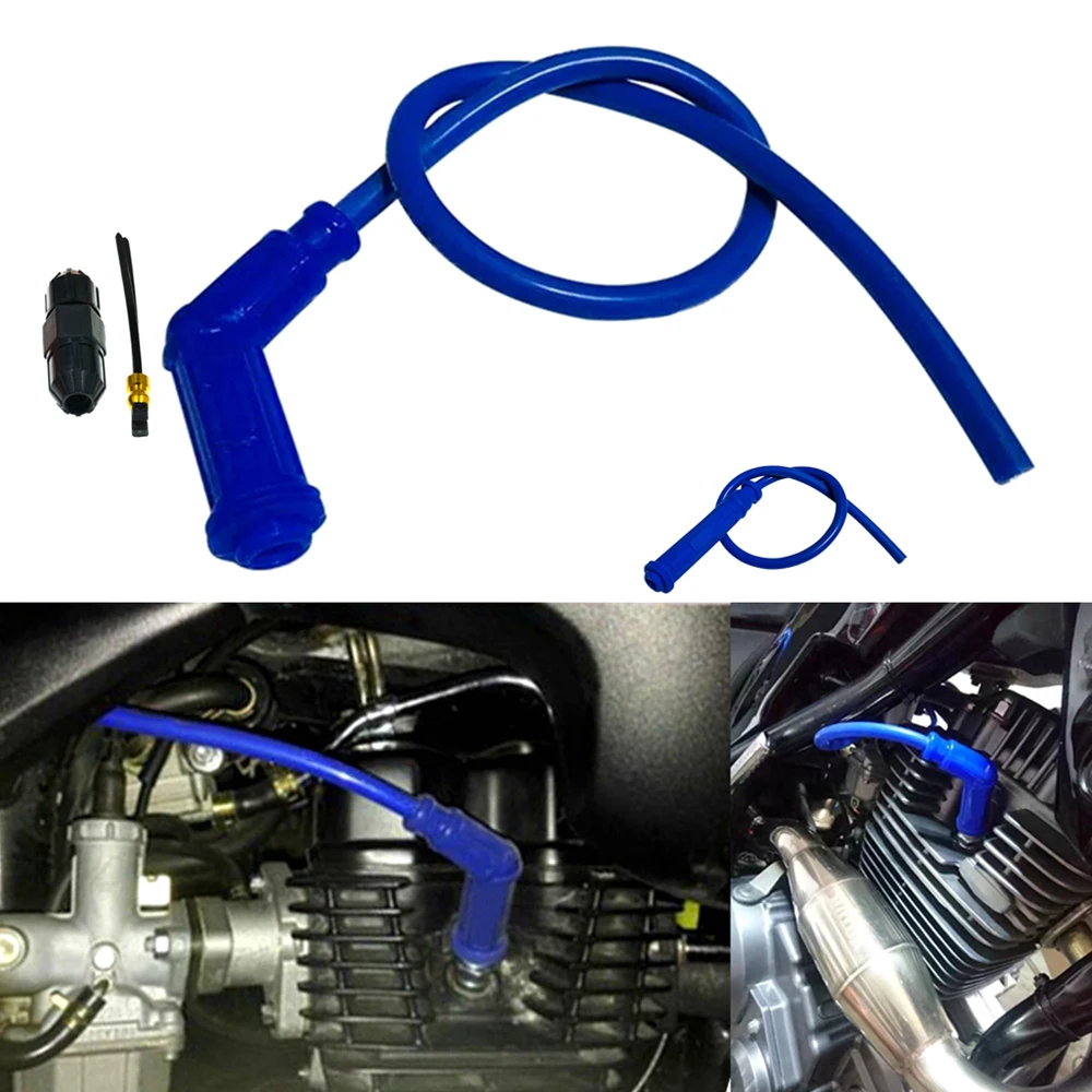 90/120/180 Degree High Performance NGK Motorcycle Ignition Coil Spark Plug Cable Universal For Dirt Bike Racing Kart ATV Scooter