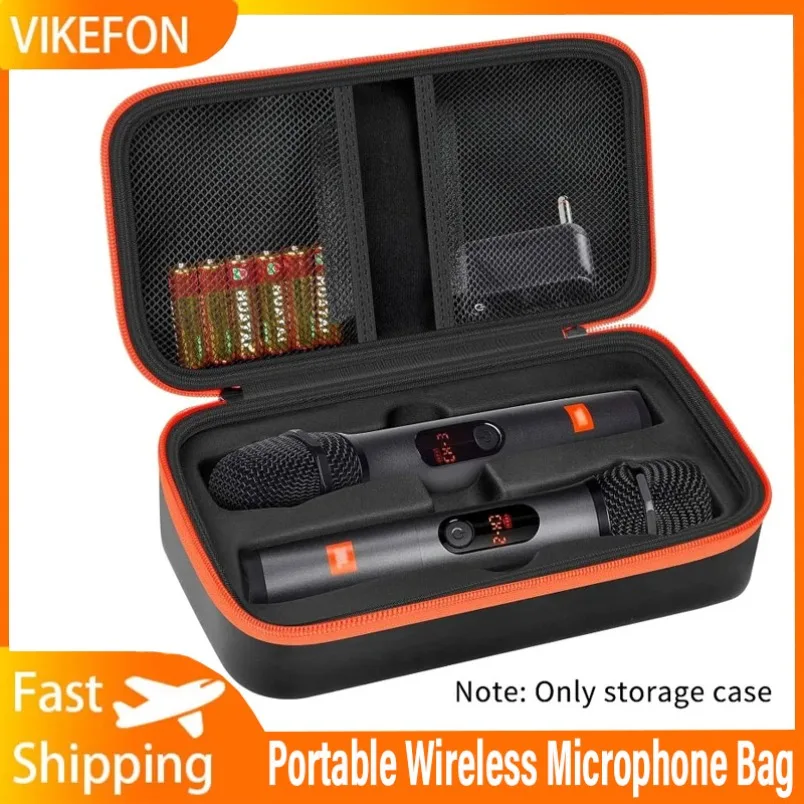 حقيبة تخزين للسفر، حافظة ميكروفون لاسلكية متوافقة مع ميكروفون JBL 2 قابل للتعديل DIY من الإسفنج لحقيبة Partybox Mic المحمولة #1
