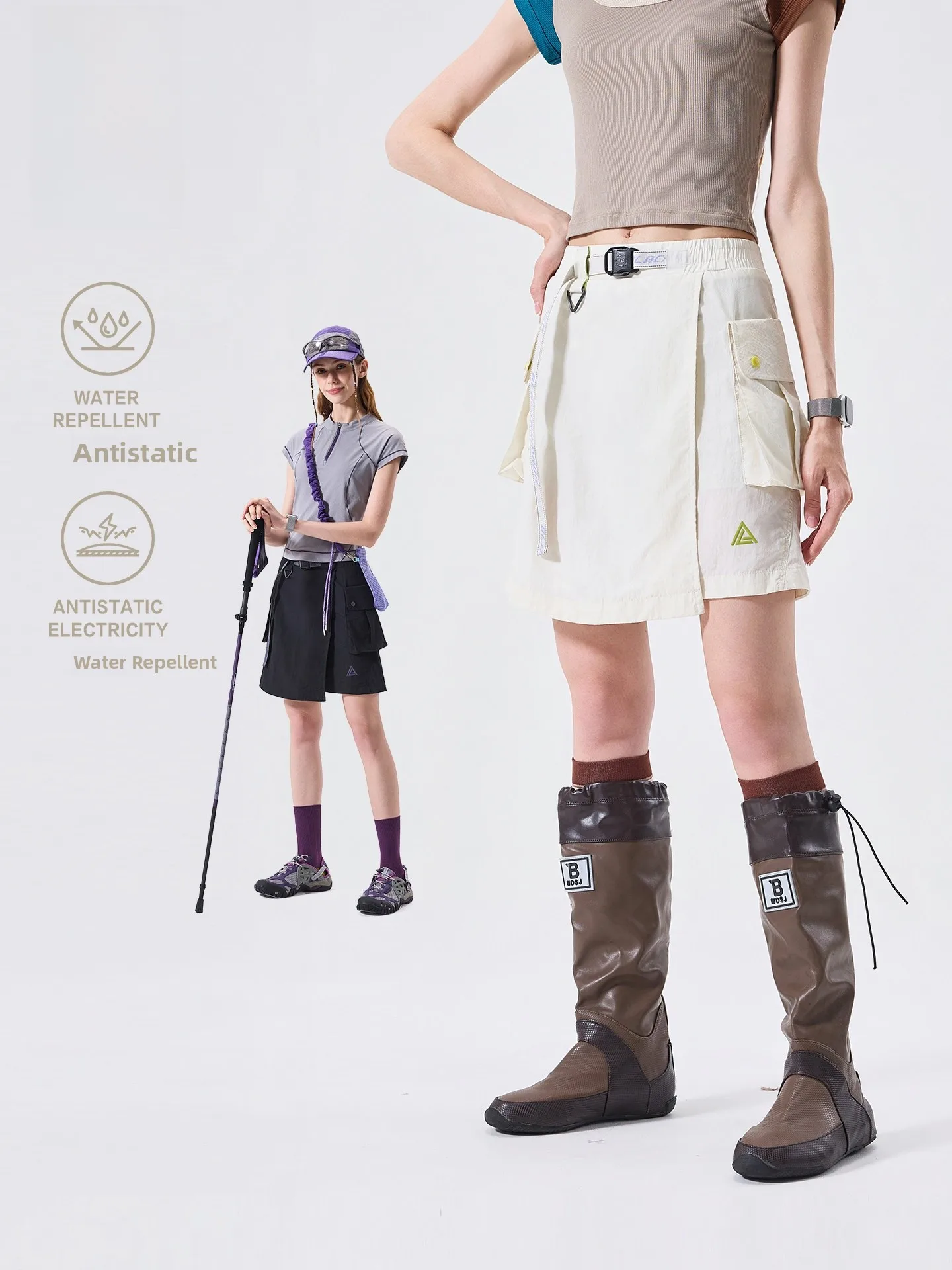 LAZY DAY Outdoor Mountain Series Waterproof Hiking  Skirt Pants Women's Summer Lightweight Anti-Static Sports Skirt