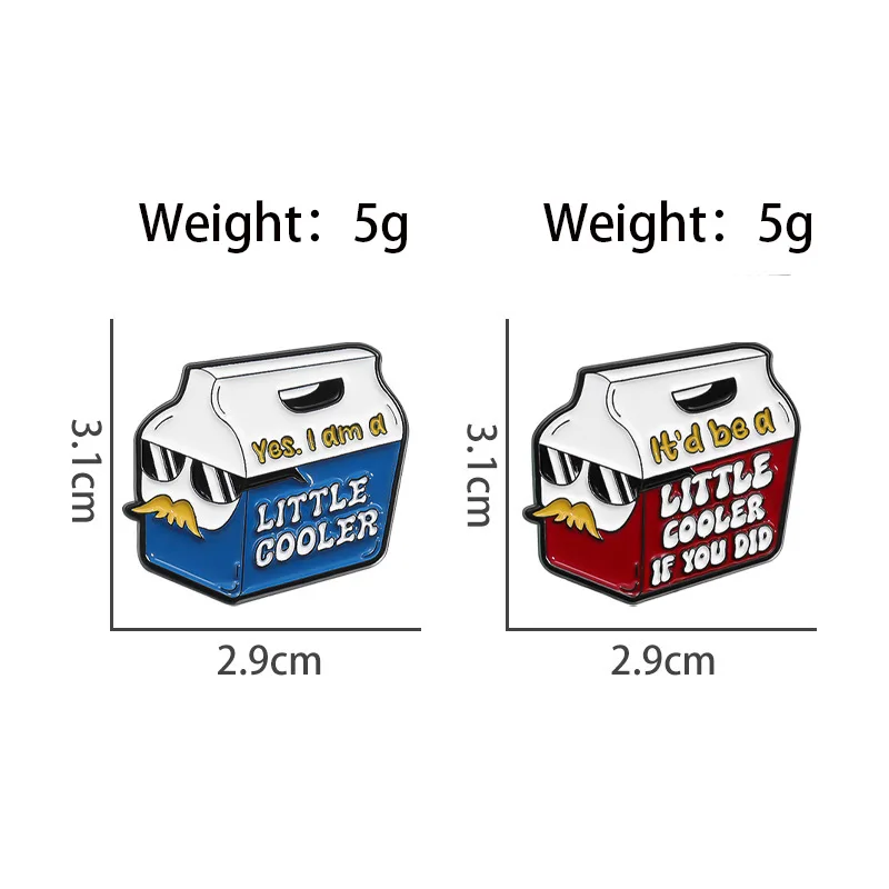 Cartoon sunglasses duck brooch creative personality milk box shape letter short sentence metal badge clothing bag accessories