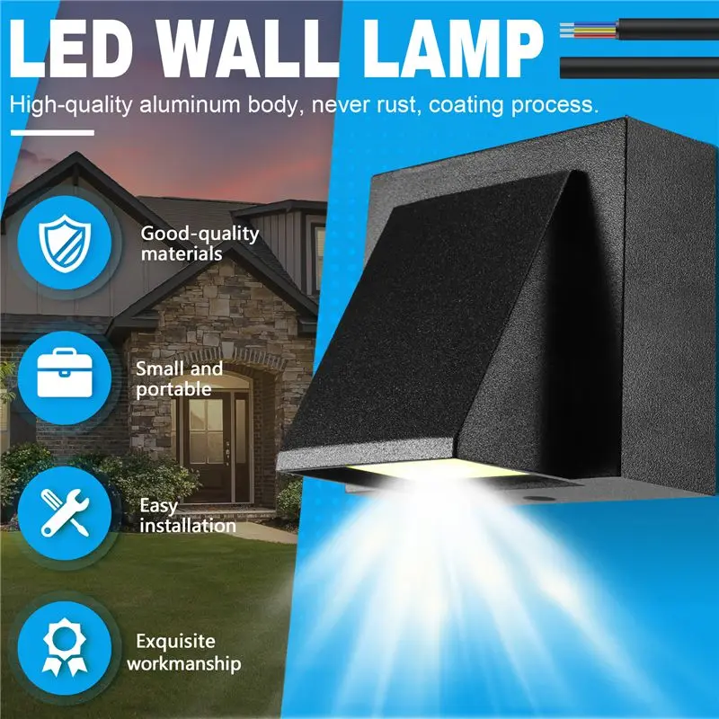 B03C-5W Modern LED Wall Light Outdoor Waterproof Wall Lamp Perfect For Corridor Courtyard Gate Terrace Balcony Garden